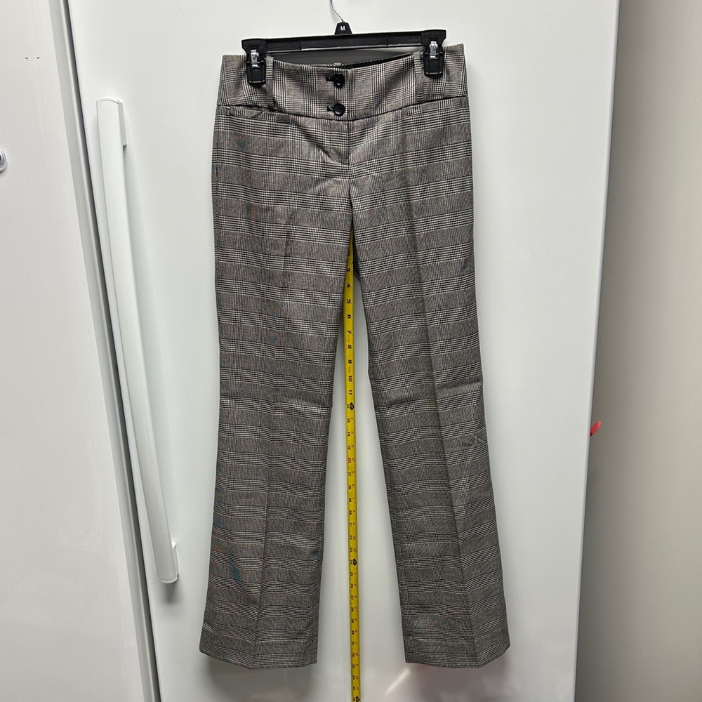 The Limited Black and White Plaid Boot Cut Pants